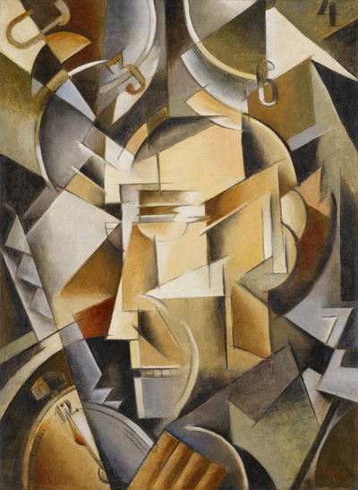 時計職人、1914年 作： Ivan Vassilyevich Klyun